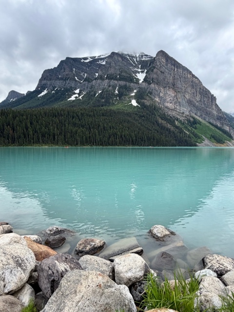 The milky blue-green glacial water of Banff